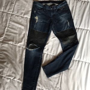 Leather detail Guess jeans